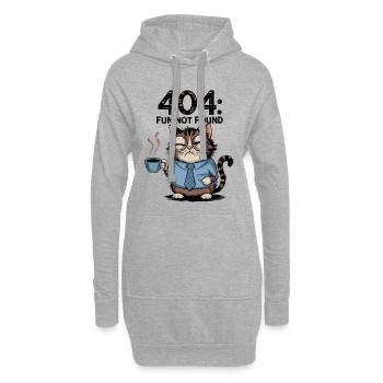 404 Spaß Nicht gefunden - müde Kaffeekatze Arbeit Meme - Hoodie-Kleid - Grau meliert - Vorne