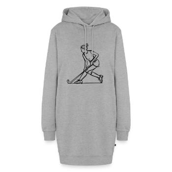Joueur de hockey sur gazon - Sweat-shirt à capuche long Femme - gris chiné - Devant