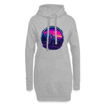 Mountainbike Retrowave - Hoodie-Kleid - Grau meliert - Vorne