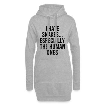 I hate snakes especially the human ones - Hoodie-Kleid - Grau meliert - Vorne