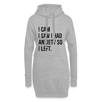 J’ai vu que j’avais de l’anxiété alors je suis parti - Sweat-shirt à capuche long Femme - gris chiné - Devant
