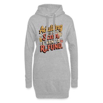 Erwachsenwerden ist ein Betrug - Funny Life Struggles Tee - Hoodie-Kleid - Grau meliert - Vorne