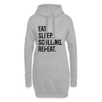 eat sleep sculling repeat - Hoodie-Kleid - Grau meliert - Vorne