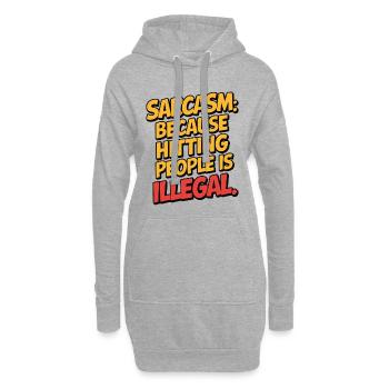 Sarkasmus, weil Ehrlichkeit zu riskant ist Lustiges Zitat - Hoodie-Kleid - Grau meliert - Vorne