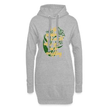 Blumen - Frühling - Be the sunshine - Spruch - Hoodie-Kleid - Grau meliert - Vorne