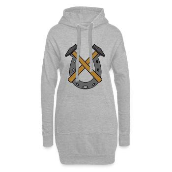 Hufeisen Schmied Pferd - Hoodie-Kleid - Grau meliert - Vorne