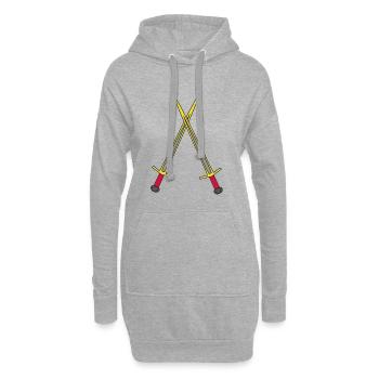 Schwert Ritter Mittelalter Krieger Schwerter - Hoodie-Kleid - Grau meliert - Vorne
