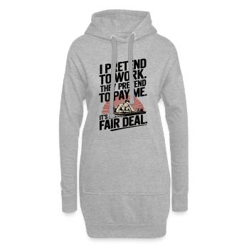 Travail Humour Je fais semblant de travailler, ils font semblant de payer - Sweat-shirt à capuche long Femme - gris chiné - Devant