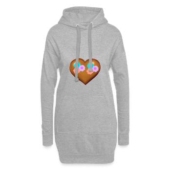 Herz Herzen Muttertag Blumen Blume - Hoodie-Kleid - Grau meliert - Vorne