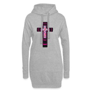 Kreuz Blumen Kreuze Kruzifix - Hoodie-Kleid - Grau meliert - Vorne