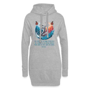 Alan Watts | Begrüßen Sie den Wandel, tanzen Sie mit - Hoodie-Kleid - Grau meliert - Vorne