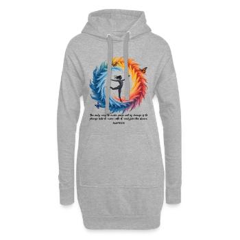 Mit dem Wandel fließen | Tanz der Verwandlung - Hoodie-Kleid - Grau meliert - Vorne