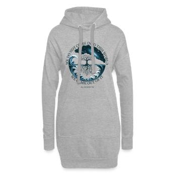 Kosmischer Baum des Lebens Alan Watts Zitat Design - Hoodie-Kleid - Grau meliert - Vorne