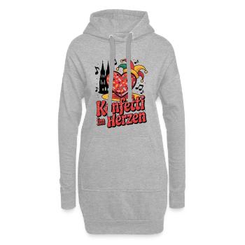 Köln Konfetti Im Herzen Karneval Herz Kölner Köln - Hoodie-Kleid - Grau meliert - Vorne