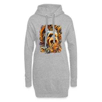Yorkshire dans un style artistique et abstrait - Sweat-shirt à capuche long Femme - gris chiné - Devant