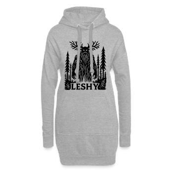 Leshy Geist | Slawischer Waldschützer - Hoodie-Kleid - Grau meliert - Vorne
