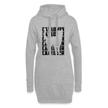 Amoureux des chats - Sweat-shirt à capuche long Femme - gris chiné - Devant