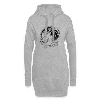 Ballon de basket-ball - Sweat-shirt à capuche long Femme - gris chiné - Devant