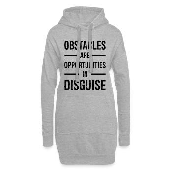 Les obstacles sont des opportunités déguisées - Sweat-shirt à capuche long Femme - gris chiné - Devant