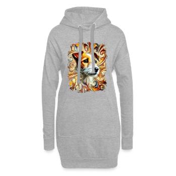 Jack Russell Terrier - Style abstrait artistique - Sweat-shirt à capuche long Femme - gris chiné - Devant