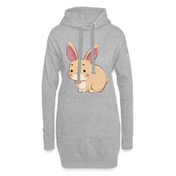 Lièvre - Sweat-shirt à capuche long Femme - gris chiné - Devant