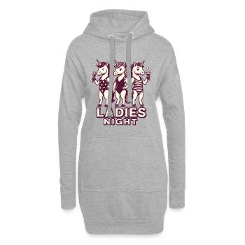 Ladies Night - Fête - Sweat-shirt à capuche long Femme - gris chiné - Devant