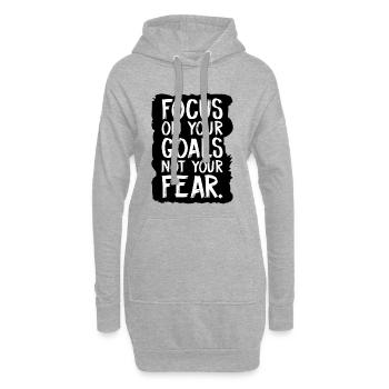 Konzentriere dich auf deine Ziele, nicht auf deine Angst - Hoodie-Kleid - Grau meliert - Vorne