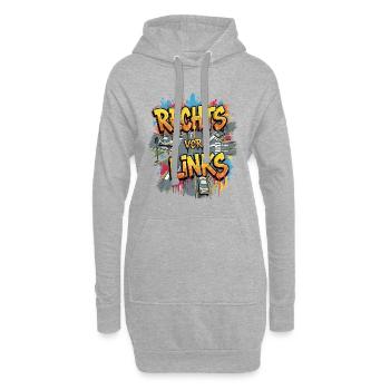 Droite avant gauche - Style graffiti - Sweat-shirt à capuche long Femme - gris chiné - Devant