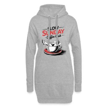 Slow Sunday Coffee Club Sonntag Kaffee Lustig Früh - Hoodie-Kleid - Grau meliert - Vorne