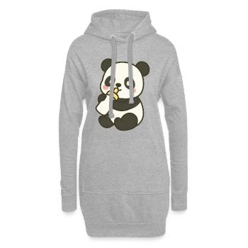 Panda-Schnuffelzeit - Hoodie-Kleid - Grau meliert - Vorne