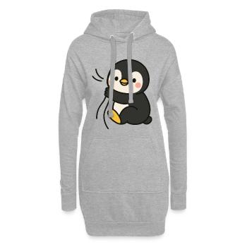 Kuschelpinguin - Hoodie-Kleid - Grau meliert - Vorne