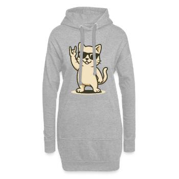 Rock’n’Miau - Hoodie-Kleid - Grau meliert - Vorne