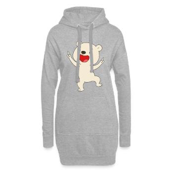 Tanzender Eisbär - Hoodie-Kleid - Grau meliert - Vorne