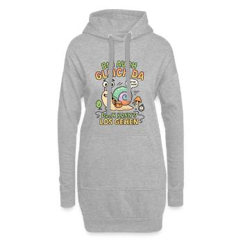 bin da kann losgehen schnecke - Hoodie-Kleid - Grau meliert - Vorne