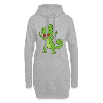 Caméléon de fête - Sweat-shirt à capuche long Femme - gris chiné - Devant