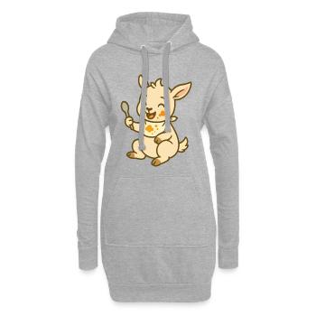 Futtern mit Zickleinfreude - Hoodie-Kleid - Grau meliert - Vorne