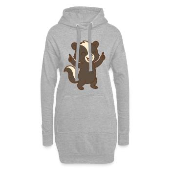 Remonter le moral des moufettes - Sweat-shirt à capuche long Femme - gris chiné - Devant