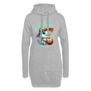 Funky Dino Coconut - Sweat-shirt à capuche long Femme - gris chiné - Devant