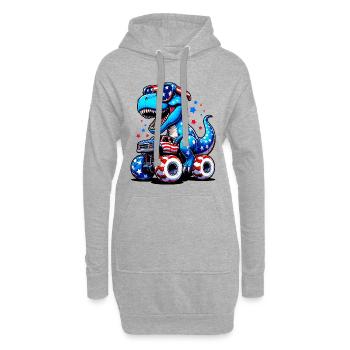 SSW24-T Rex Riding Monster Truck 3 - Hoodie-Kleid - Grau meliert - Vorne