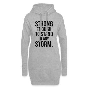 assez fort pour résister à n’importe quelle tempête - Sweat-shirt à capuche long Femme - gris chiné - Devant