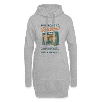 Rise & Brew Urbanes Kaffeehaus-Design - Hoodie-Kleid - Grau meliert - Vorne