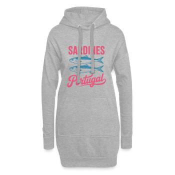 Bunte Sardinen Portugal Illustration - Hoodie-Kleid - Grau meliert - Vorne
