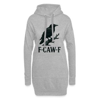 Sarkastischer Rabe – F-CAW-F Statement Art - Hoodie-Kleid - Grau meliert - Vorne