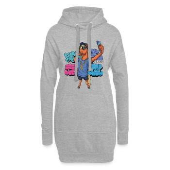 Selfie Queen – Urban Street Art Horse - Hoodie-Kleid - Grau meliert - Vorne