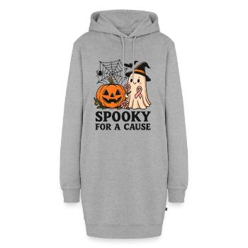 Gruselig für einen guten Zweck – Cute Ghost Support - Hoodie-Kleid - Grau meliert - Vorne