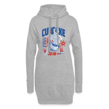 Japanischer Cupcake - Hoodie-Kleid - Grau meliert - Vorne