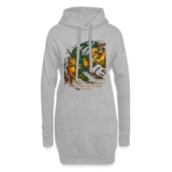 Cosmic Cat Kreation T-Shirt Design - Hoodie-Kleid - Grau meliert - Vorne