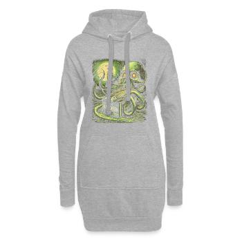Unterwasser Halloween Schädel Illustration - Hoodie-Kleid - Grau meliert - Vorne