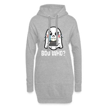 BOO QUI ? - HALLOWEEN FANTÔME - Sweat-shirt à capuche long Femme - gris chiné - Devant