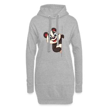 Panda mignon regardant dehors : dessin d'animal de dessin animé - Sweat-shirt à capuche long Femme - gris chiné - Devant
